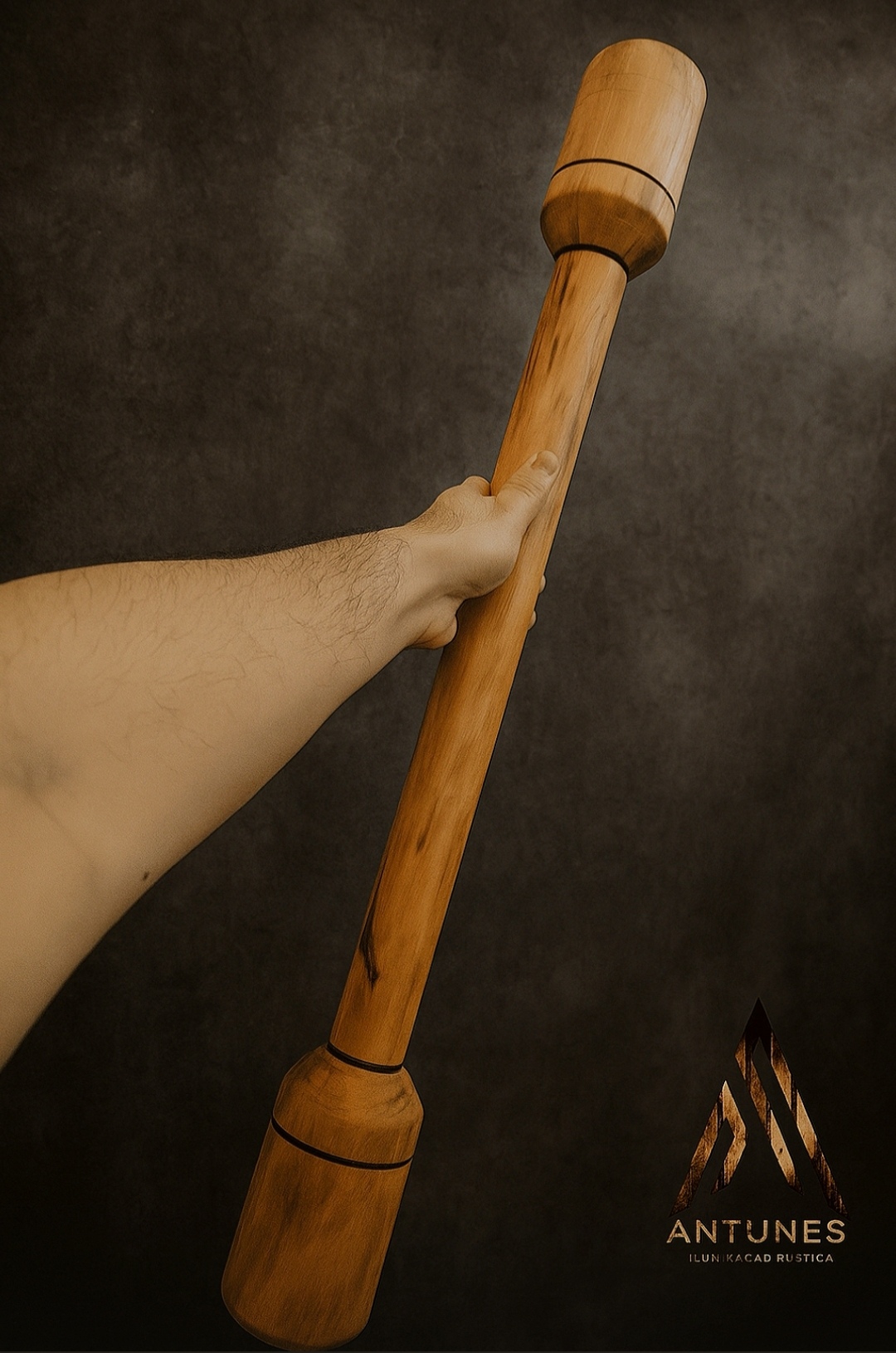 Mão de Pilão em Madeira Maciça 80cm – Torneada à Mão com Acabamento Fino | Antunes Móveis Rústico - Imagem 9