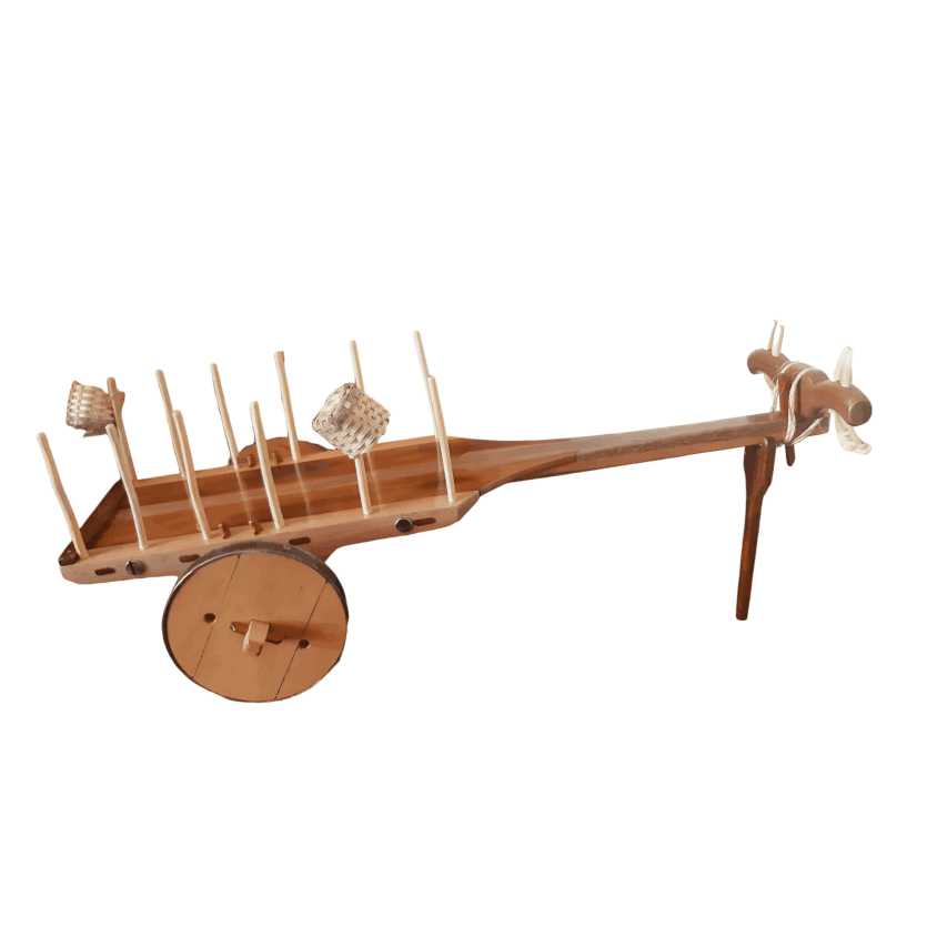 Carro de Boi Miniatura Rústica em Madeira Nobre – Decoração Fazenda, Roça, Vintage Artesanal