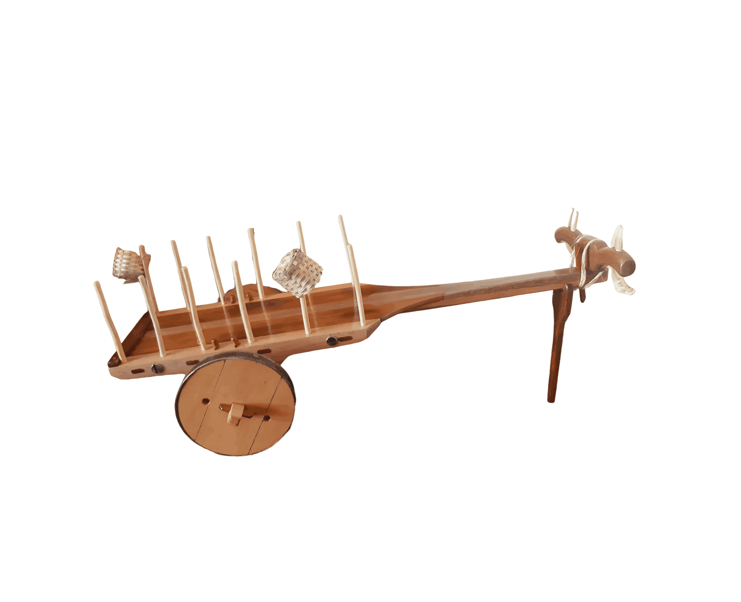 Carro de Boi Miniatura Rústica em Madeira Nobre – Decoração Fazenda, Roça, Vintage Artesanal