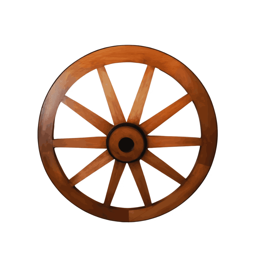 Roda de Carroça Grande 70cm Decorativa Madeira Maciça Estilo Rústico – Antunes