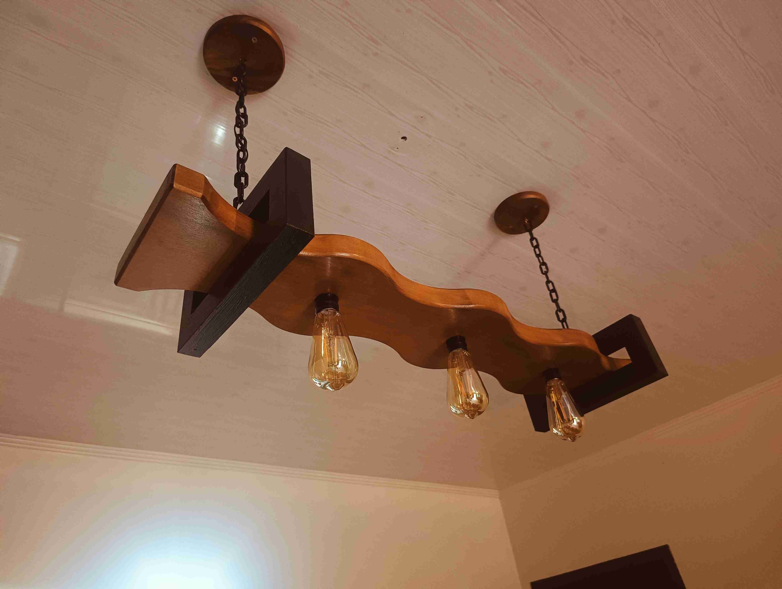 Pendente Rústico Industrial Madeira Maciça 3 Lâmpadas Design Exclusivo – Antunes (não acompanha lampadas) - Imagem 10