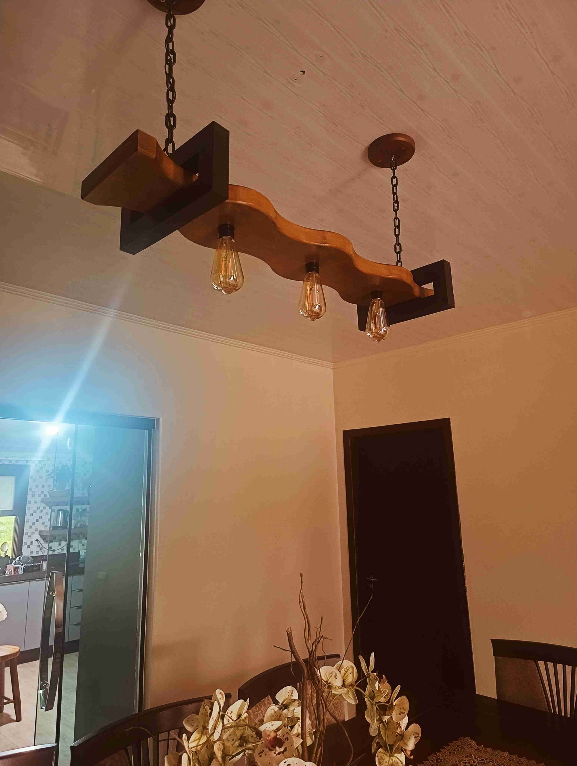 Pendente Rústico Industrial Madeira Maciça 3 Lâmpadas Design Exclusivo – Antunes (não acompanha lampadas) - Imagem 5