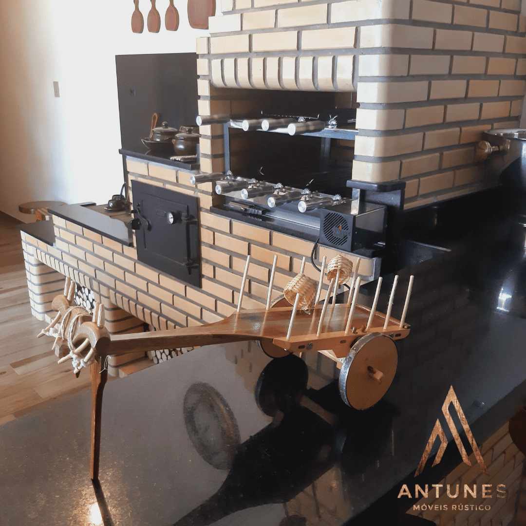 Carro de Boi Miniatura Rústica em Madeira Nobre – Decoração Fazenda, Roça, Vintage Artesanal - Imagem 6